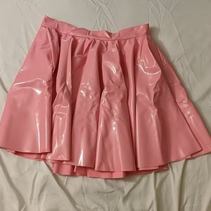 Black milk princess pink PVC skater skirt L new